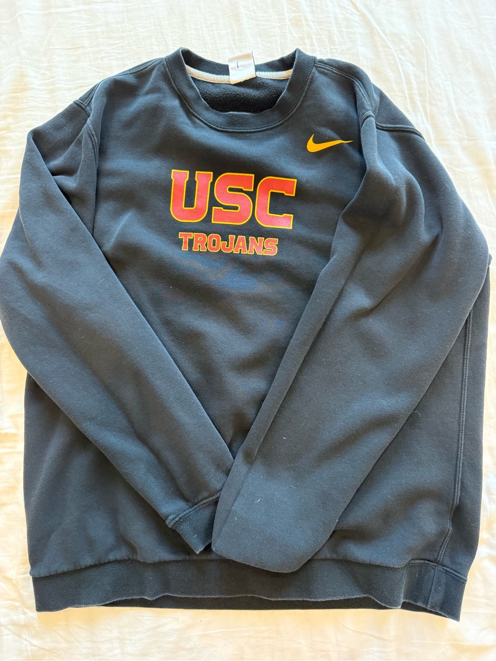 Nike Black Crewneck with Red and Gold USC Trojans Logo